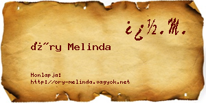 Őry Melinda névjegykártya